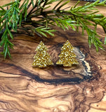 Glitter Tree Stud Earrings