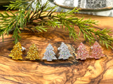 Glitter Tree Stud Earrings