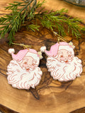 Vintage Pink Santa Earrings