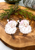 Vintage Pink Santa Earrings