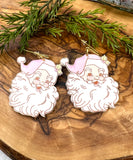 Vintage Pink Santa Earrings