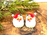 Vintage Red Santa Image Stud Earrings