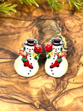 Vintage Image Snowman Earrings