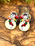 Vintage Image Snowman Earrings