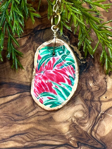 South Carolina Christmas Botanical Oyster Necklace