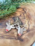 Glitter Rudolph Drop Earrings