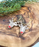 Glitter Rudolph Drop Earrings