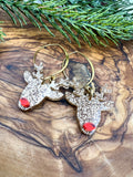 Glitter Rudolph Drop Earrings