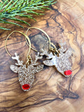 Glitter Rudolph Drop Earrings