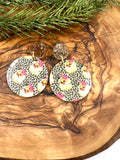 Leopard Print Santa Earrings