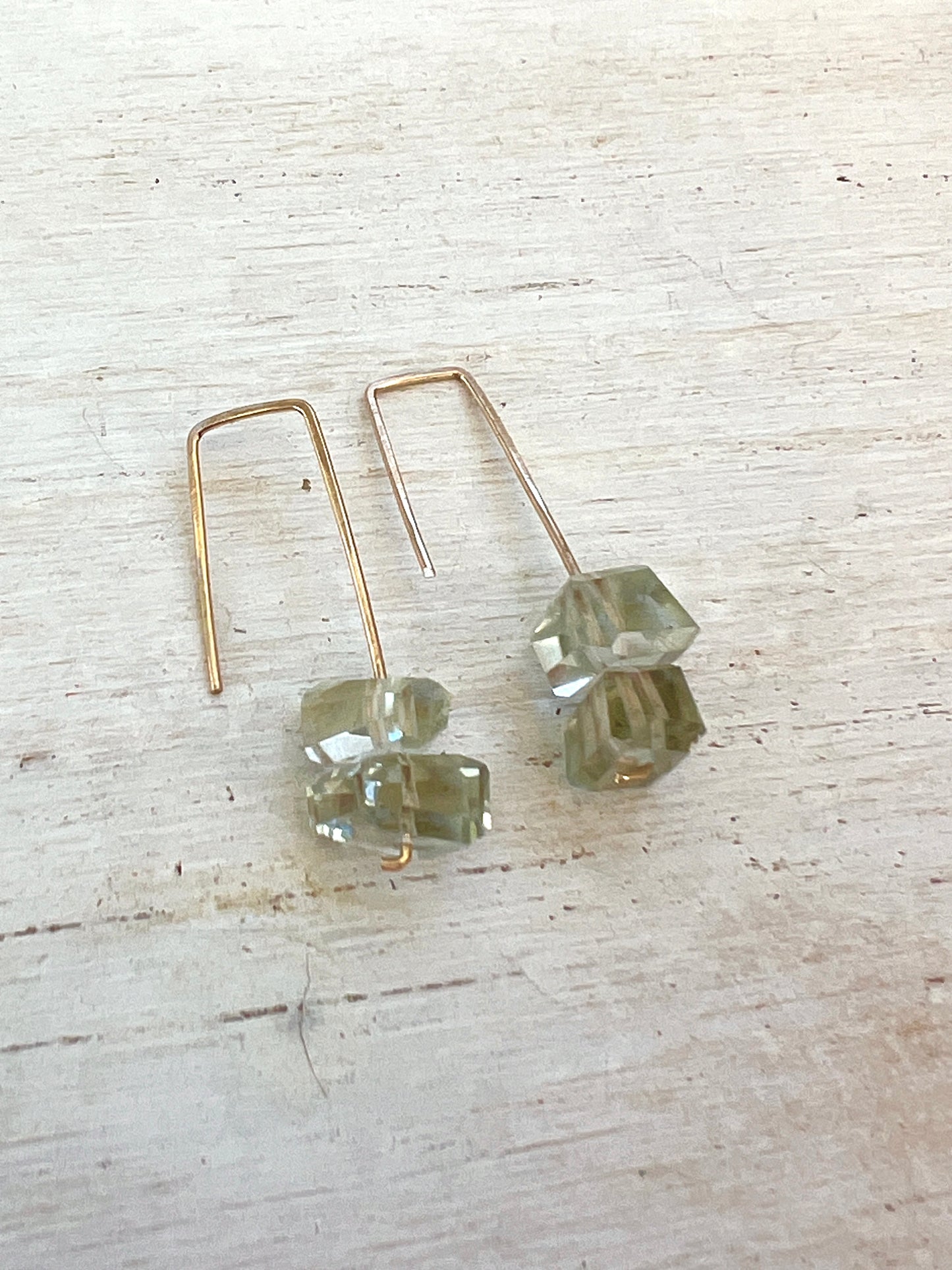 Jane Collection - Genuine Green Amethyst Threader Earrings