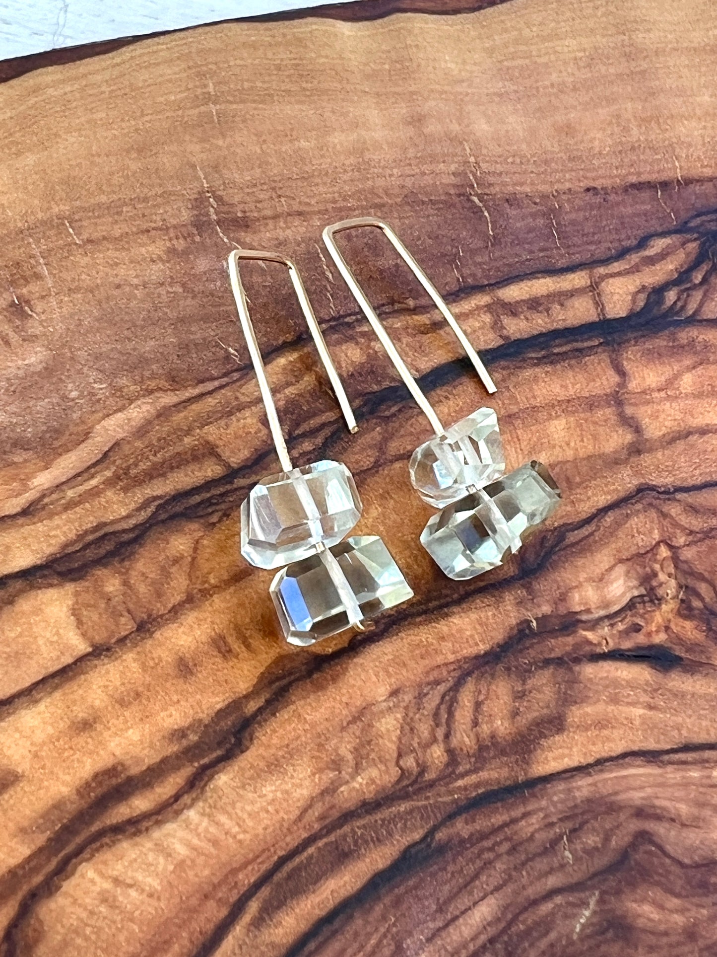 Jane Collection - Genuine Green Amethyst Threader Earrings