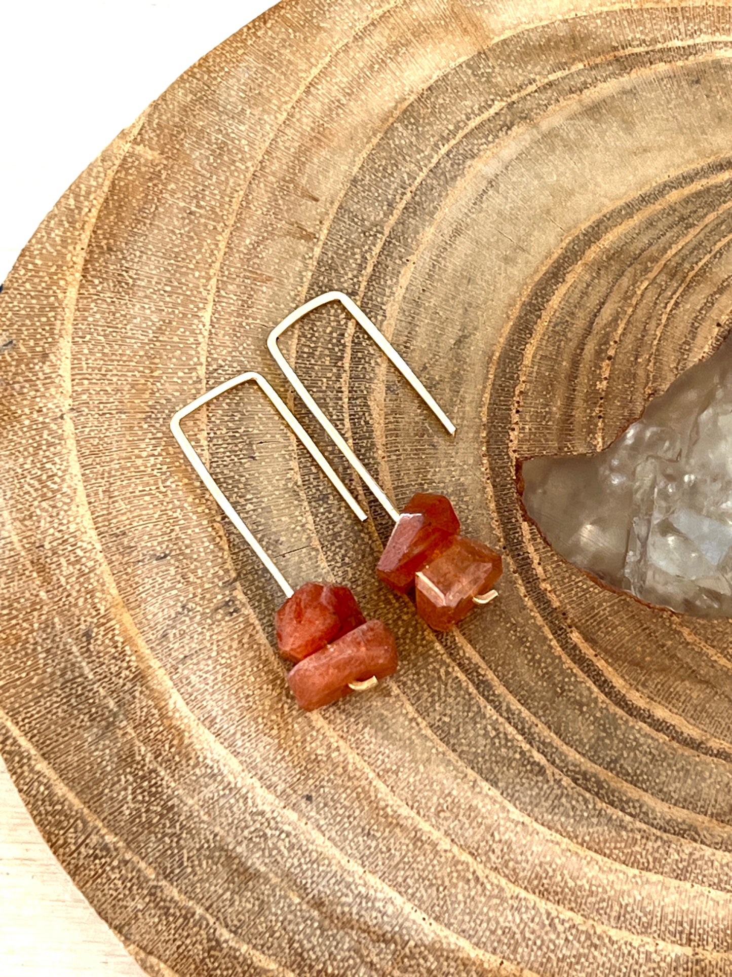 Jane Collection - Genuine Sunstone Threader Earrings