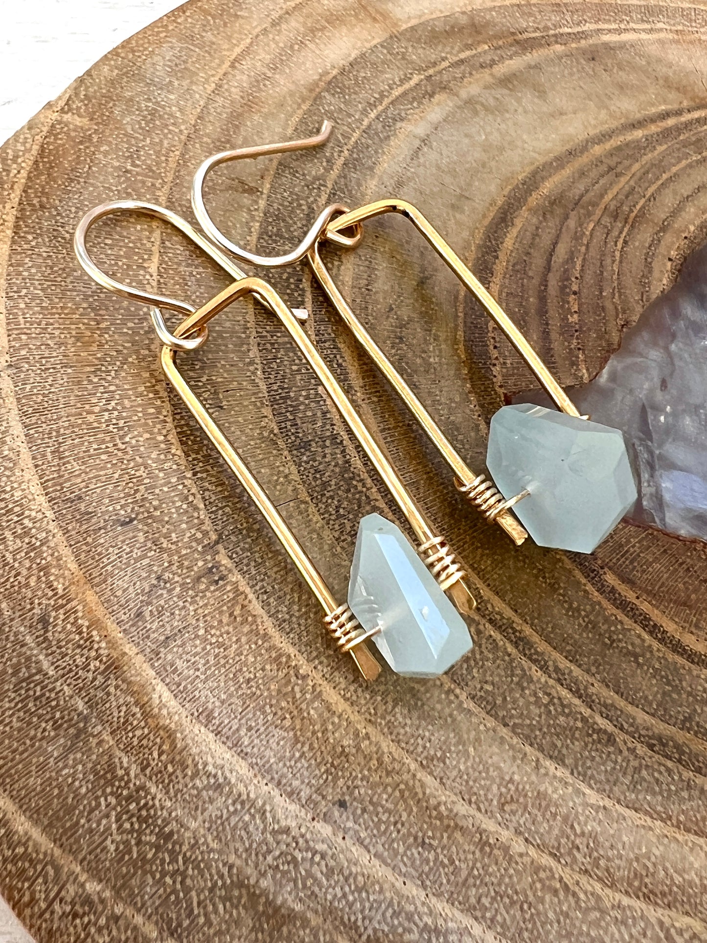 Jane Collection - Genuine Aquamarine Earrings