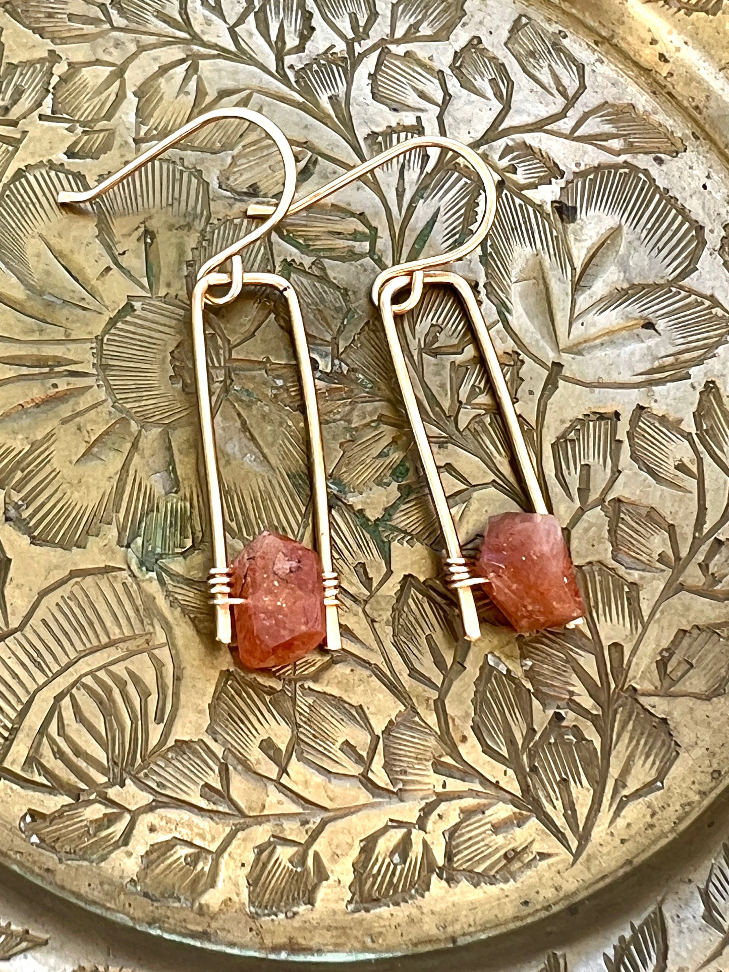 Jane Collection - Genuine Sunstone Earrings