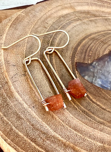 Jane Collection - Genuine Sunstone Earrings