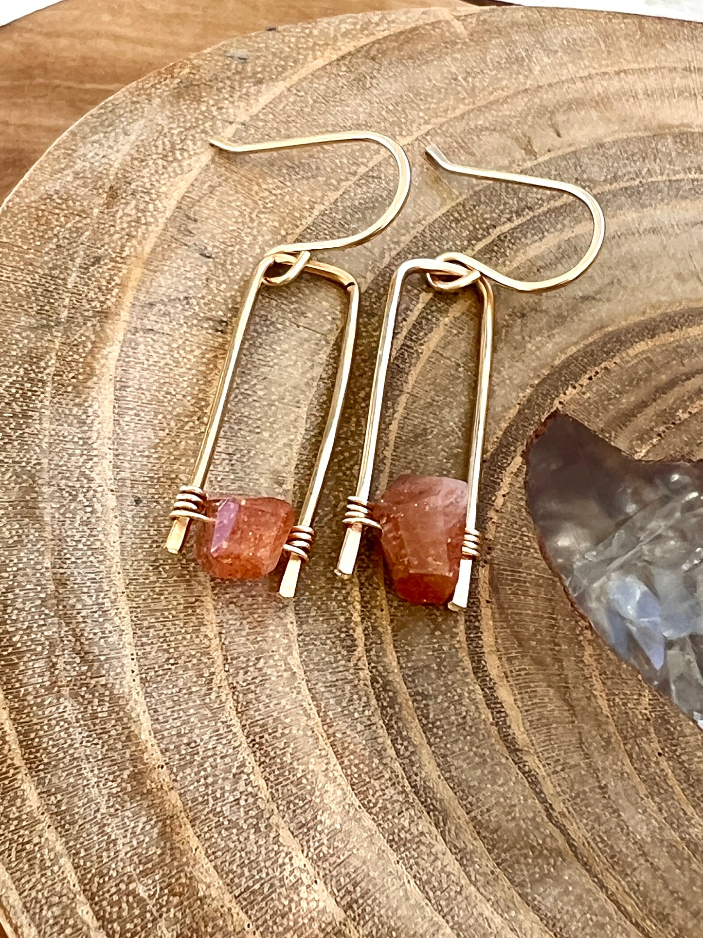 Jane Collection - Genuine Sunstone Earrings