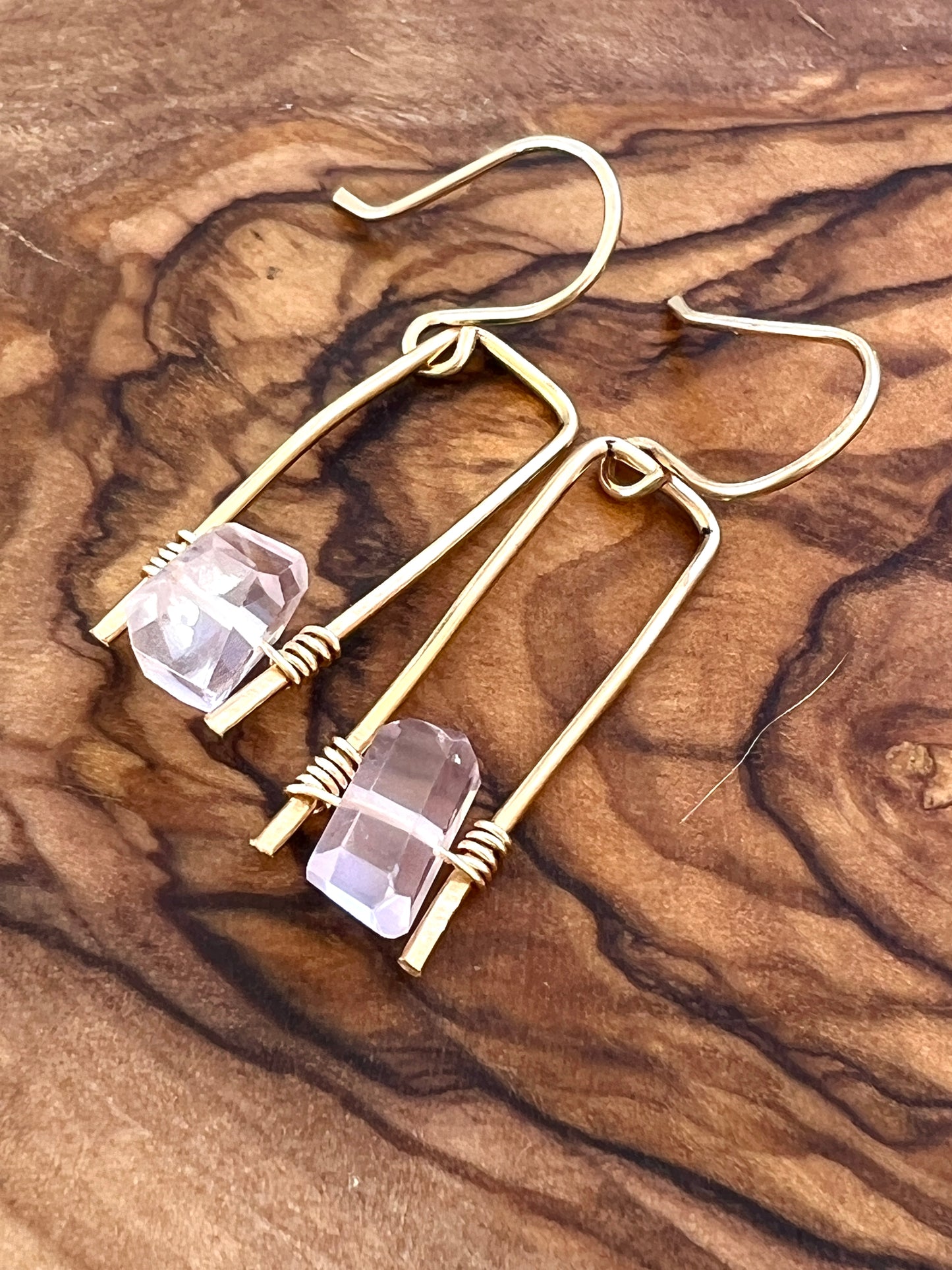 Jane Collection - Genuine Rose Quartz Earrings