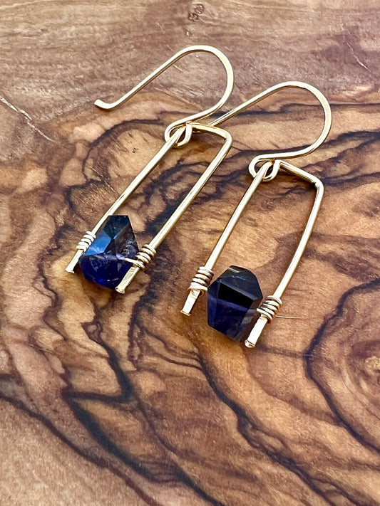 Jane Collection - Genuine Iolite Earrings