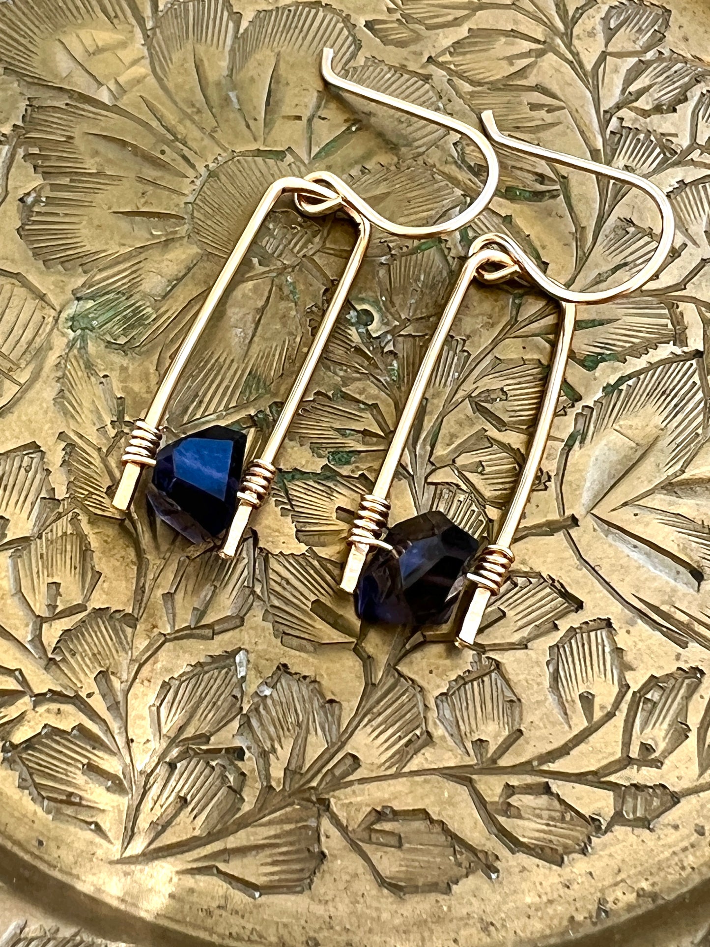 Jane Collection - Genuine Iolite Earrings