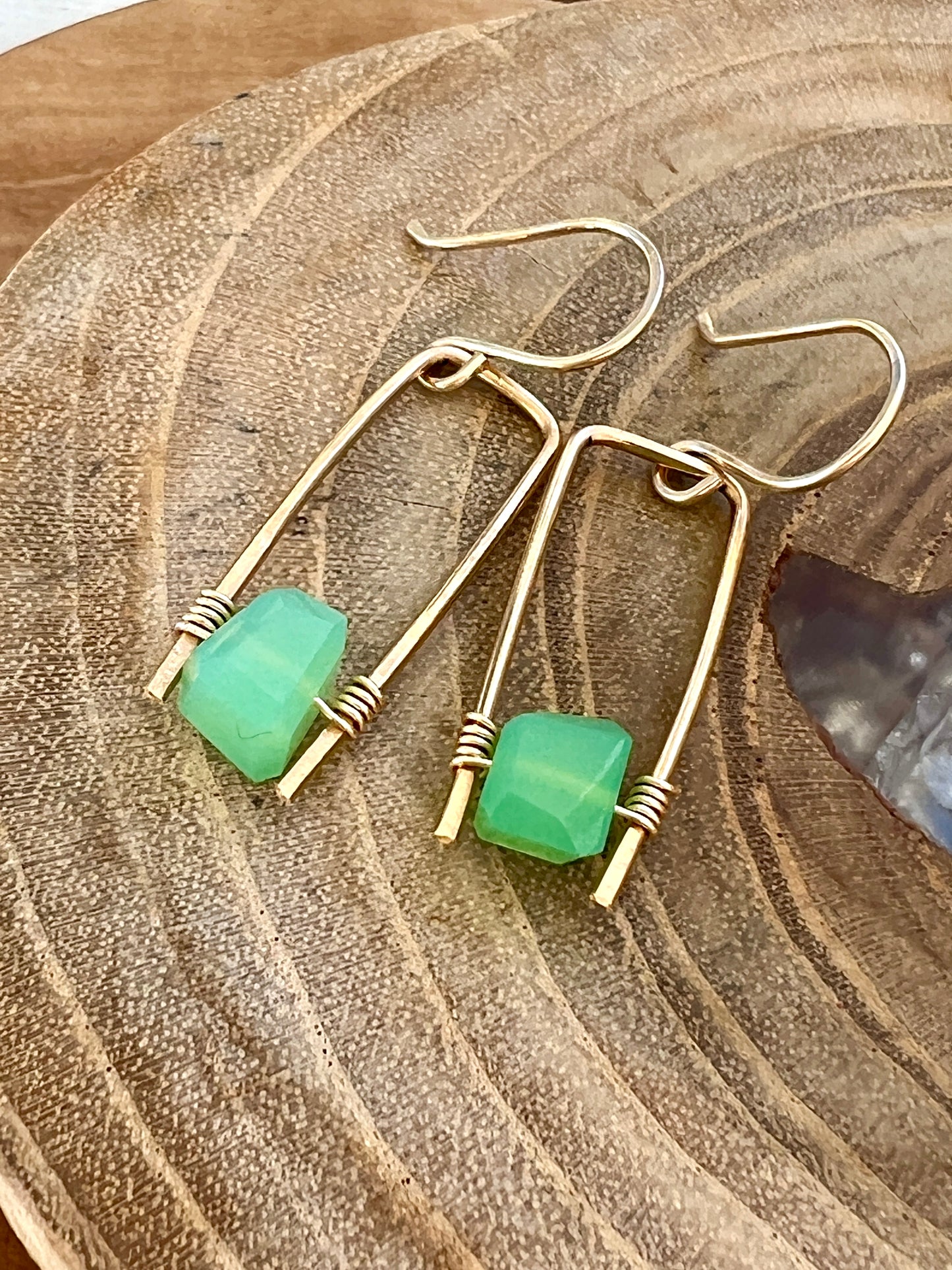 Jane Collection - Genuine Chrysoprase Earrings