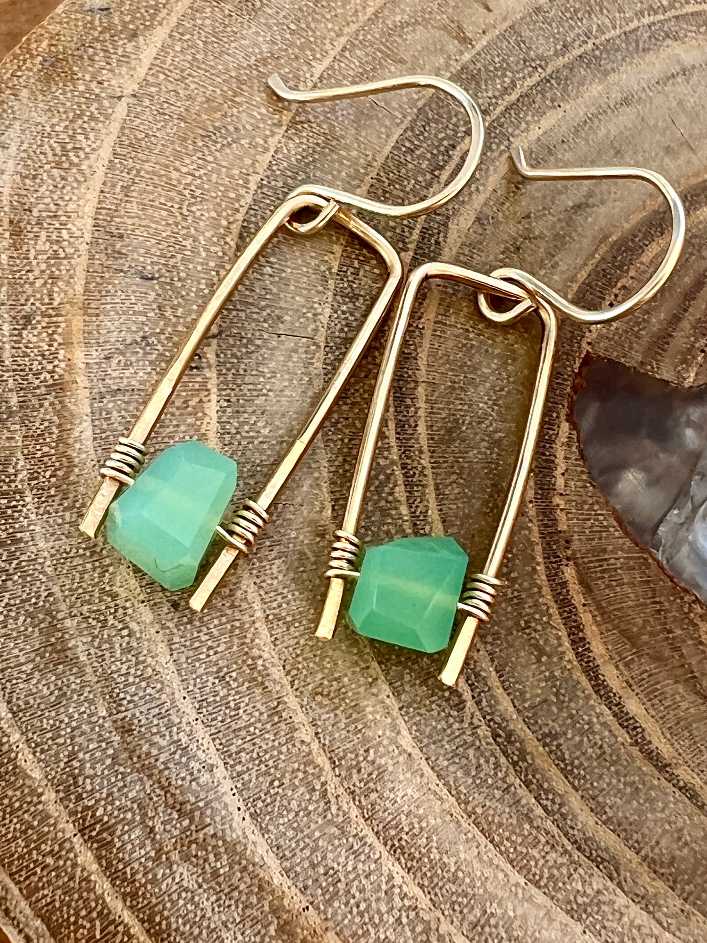 Jane Collection - Genuine Chrysoprase Earrings