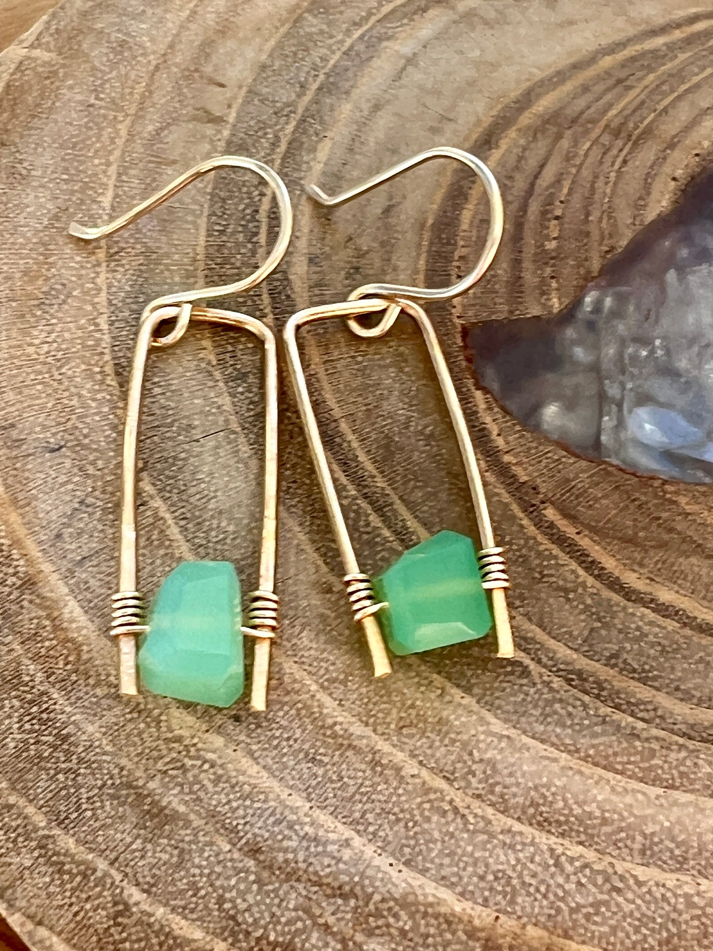 Jane Collection - Genuine Chrysoprase Earrings