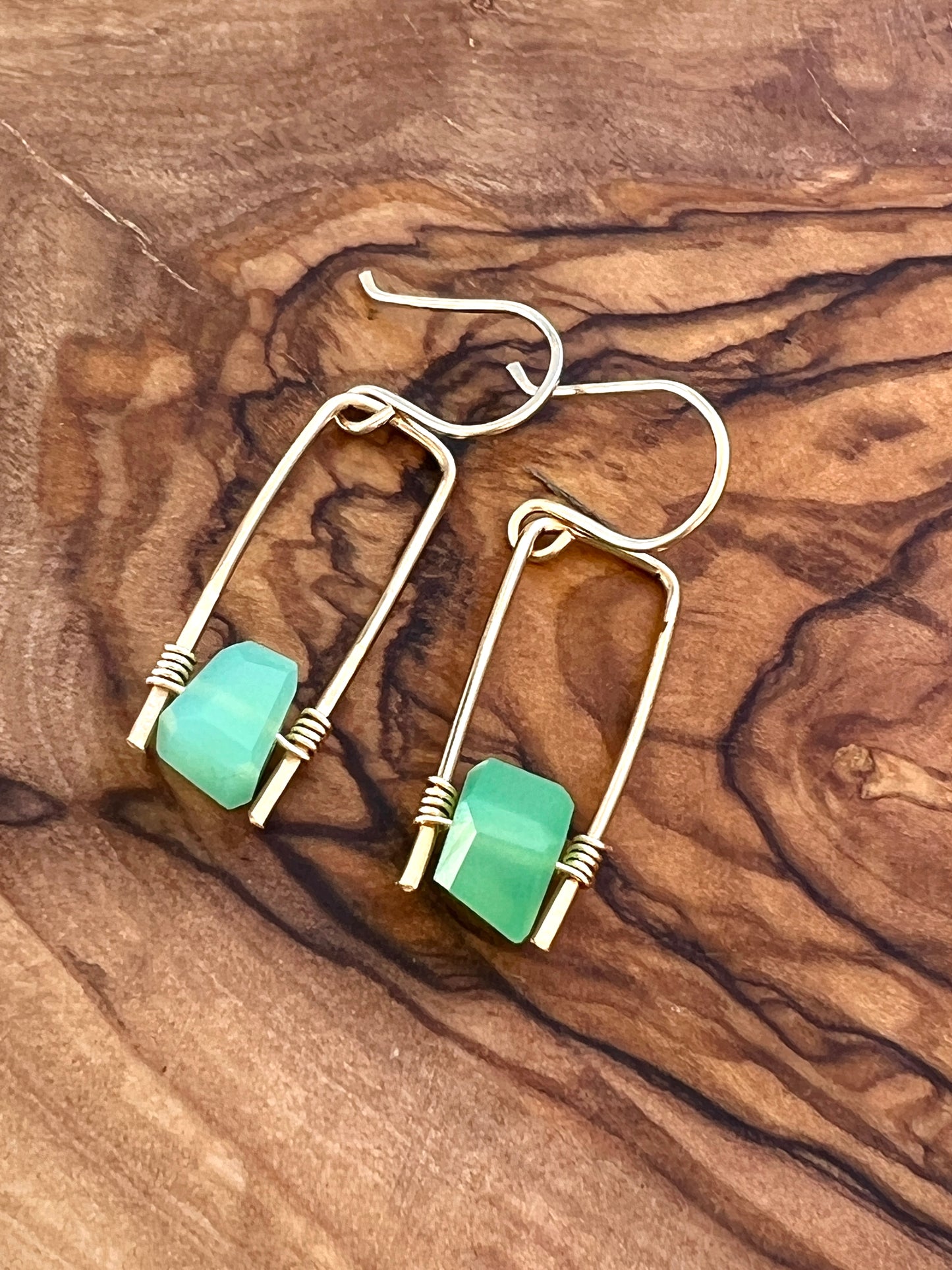 Jane Collection - Genuine Chrysoprase Earrings