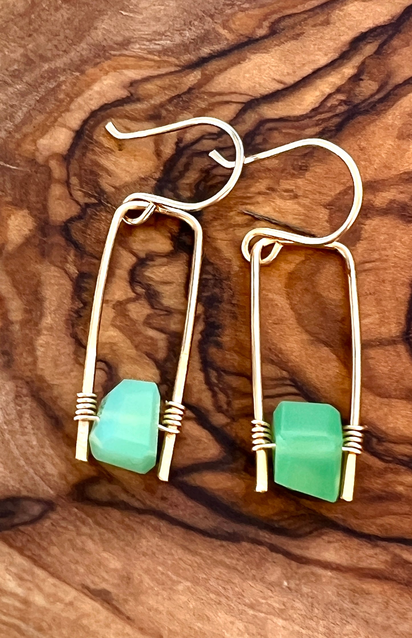 Jane Collection - Genuine Chrysoprase Earrings