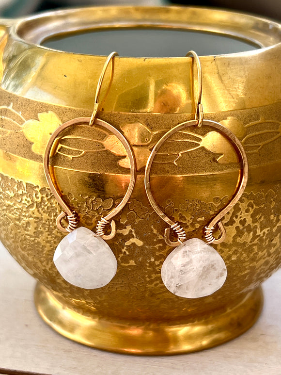 Juliet Collection - Genuine Moonstone Scrolled Hoops