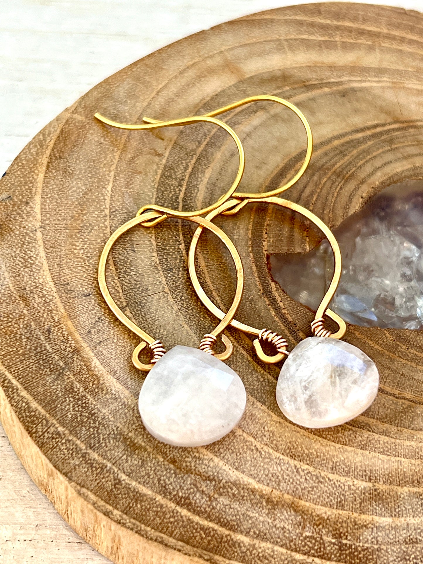 Juliet Collection - Genuine Moonstone Scrolled Hoops