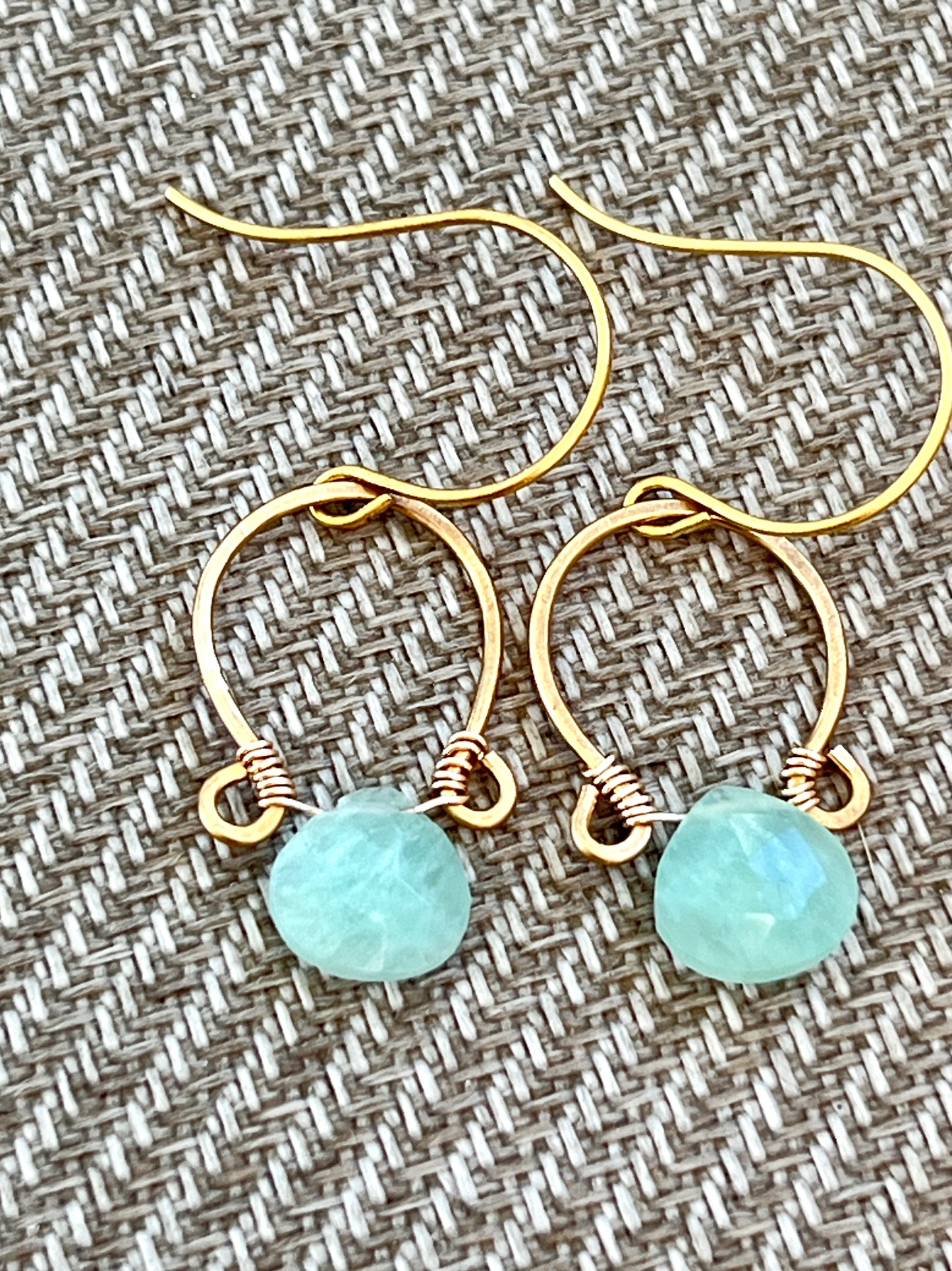 Juliet Collection - Genuine Amazonite Scrolled Hoops