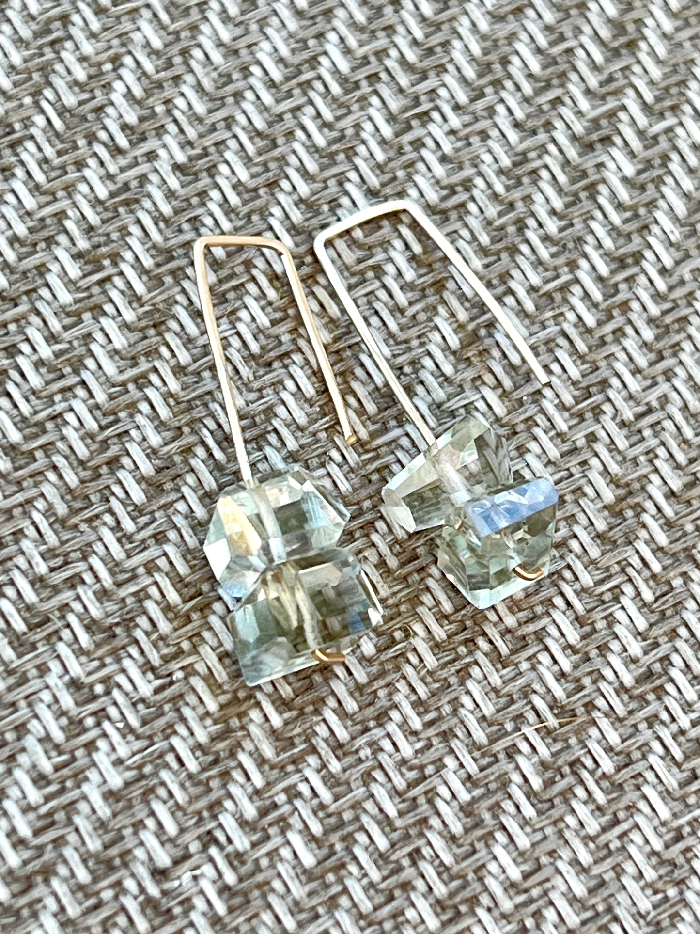 Jane Collection - Genuine Green Amethyst Threader Earrings