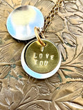 Hidden Message Necklace - Petite Navy Floral