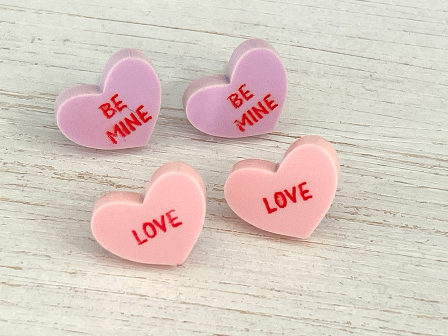 Conversation Heart Acrylic Stud Earrings