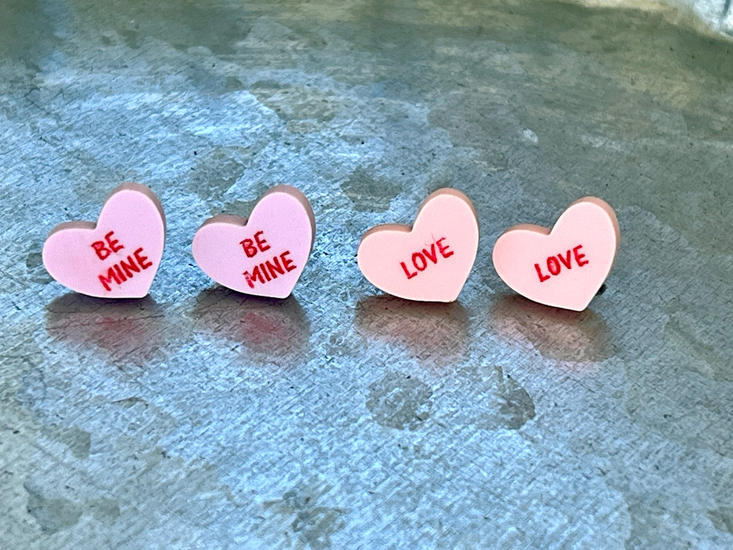 Conversation Heart Acrylic Stud Earrings