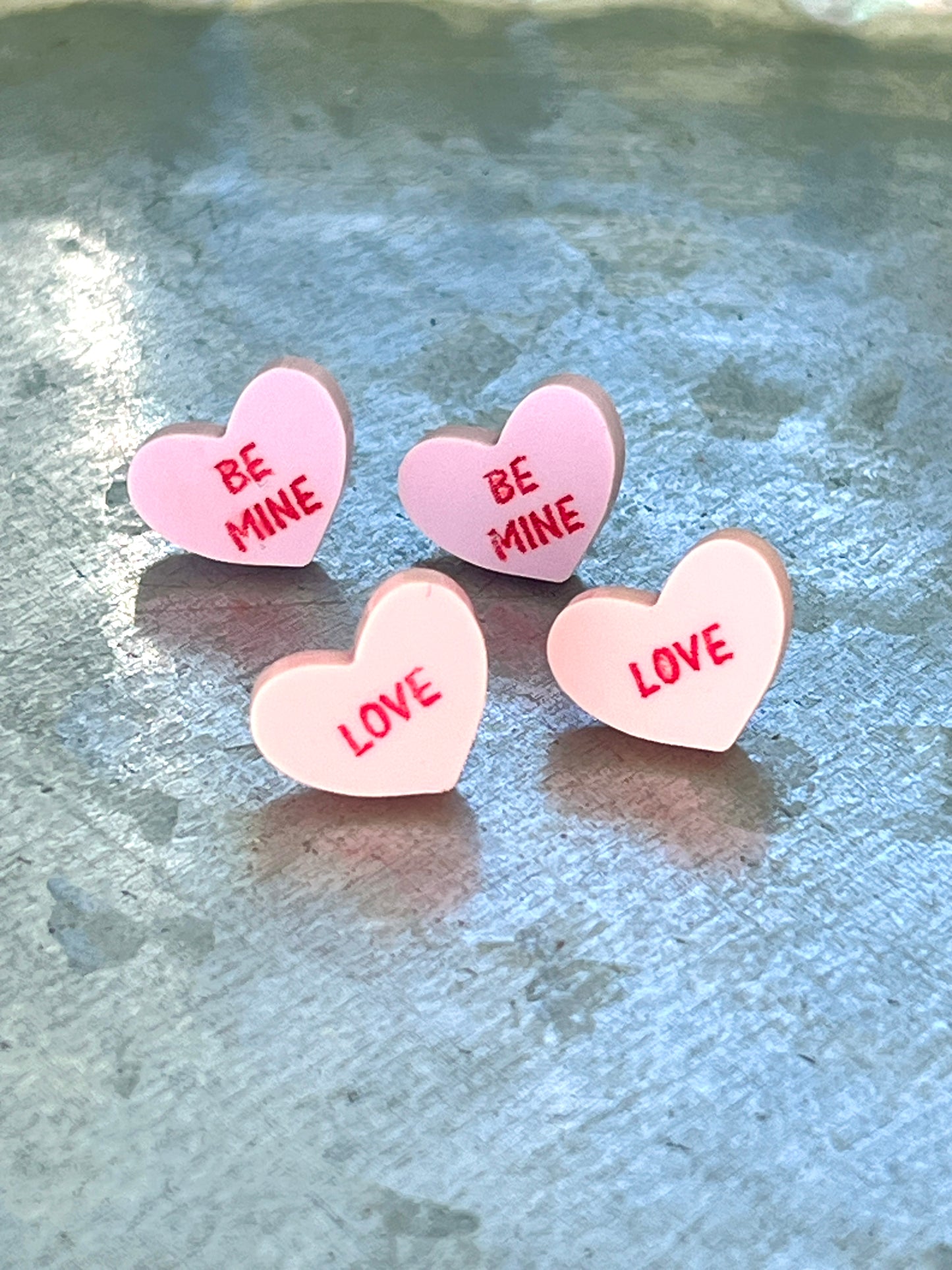 Conversation Heart Acrylic Stud Earrings