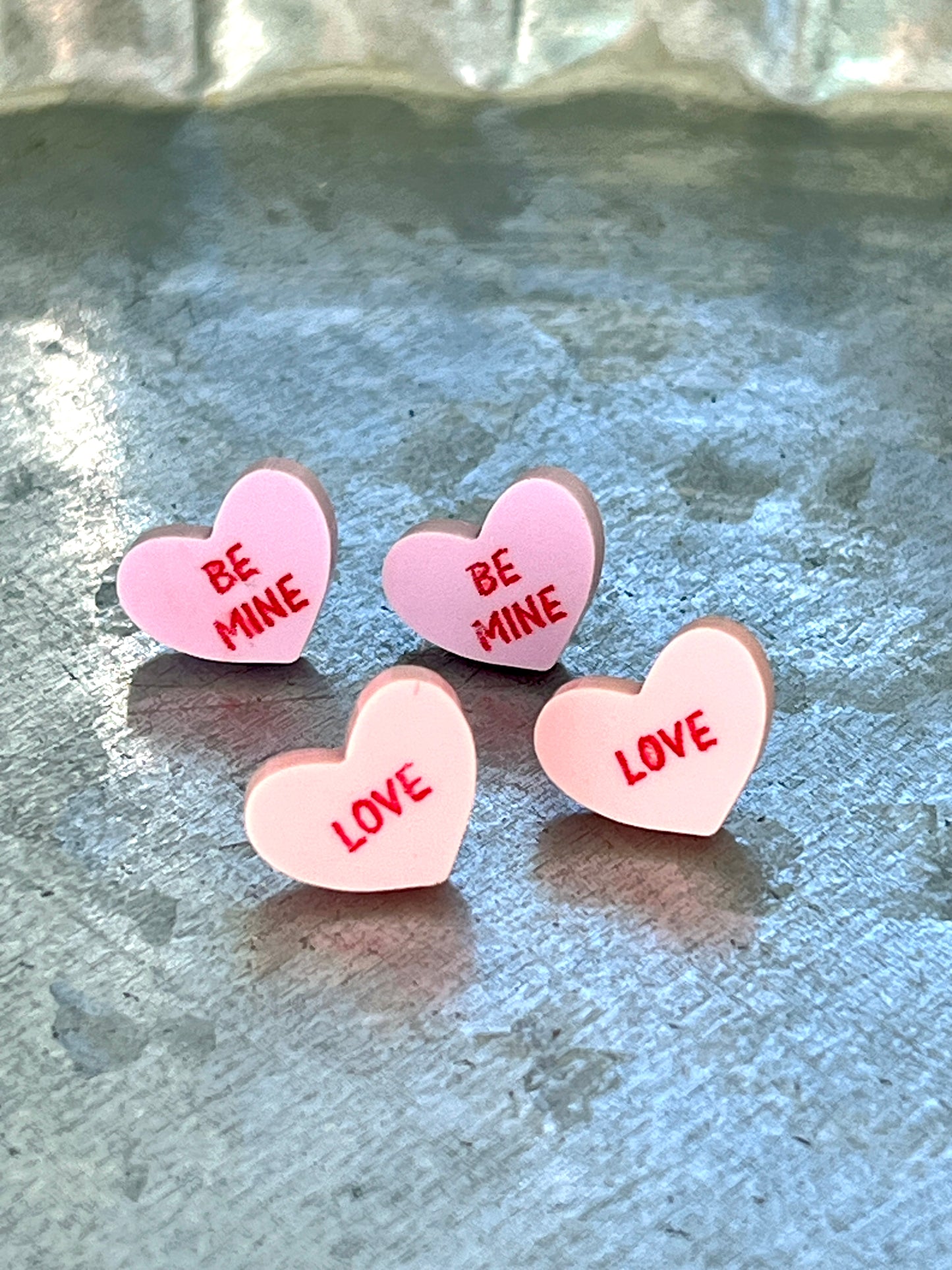 Conversation Heart Acrylic Stud Earrings