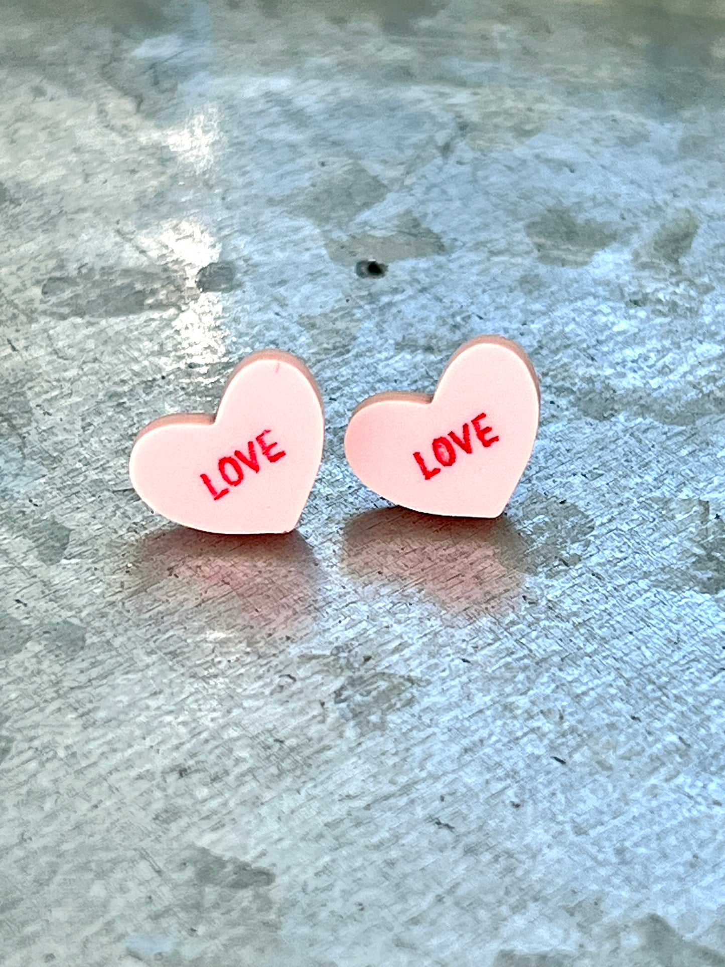 Conversation Heart Acrylic Stud Earrings