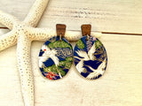 Egret Among Wisteria Chiyogami Paper Earrings