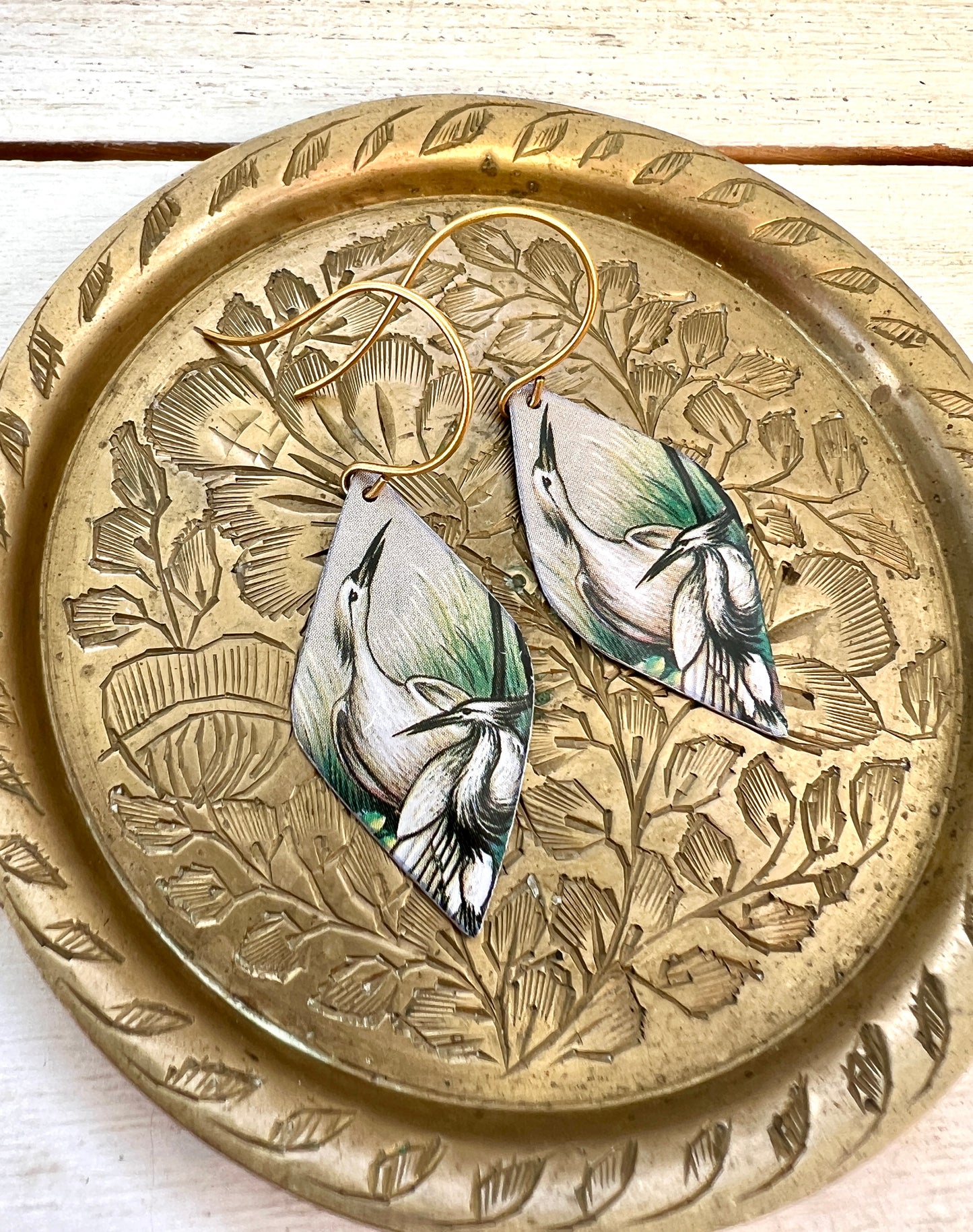 Waterlily Pond Collection - Egret Earrings