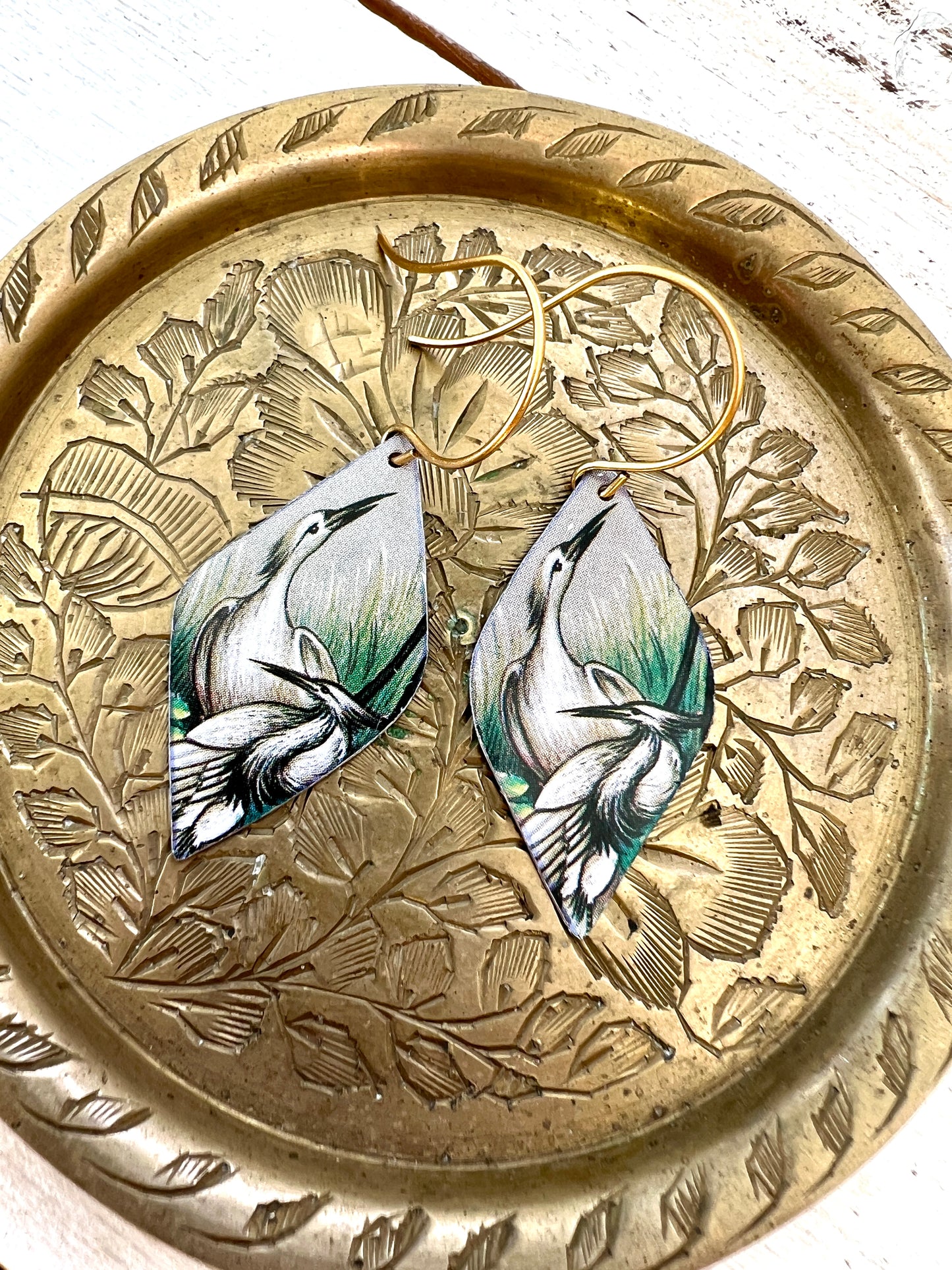 Waterlily Pond Collection - Egret Earrings