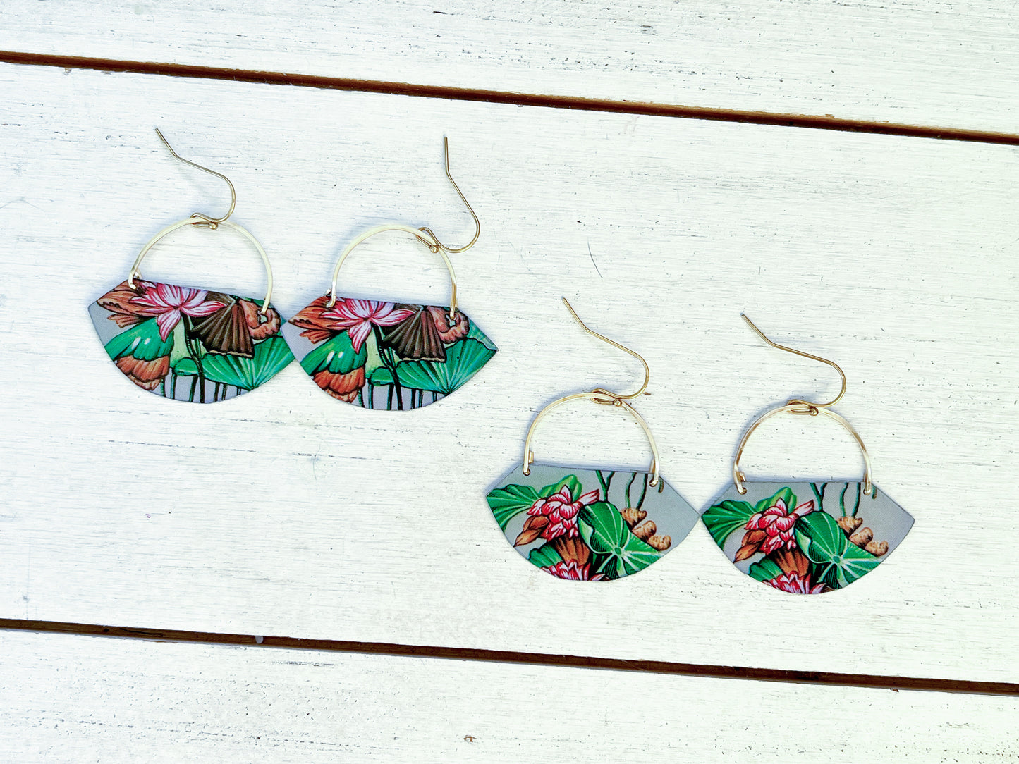 Waterlily Pond Collection - Fan Earrings