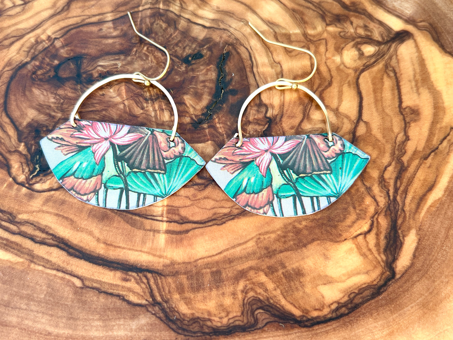 Waterlily Pond Collection - Fan Earrings