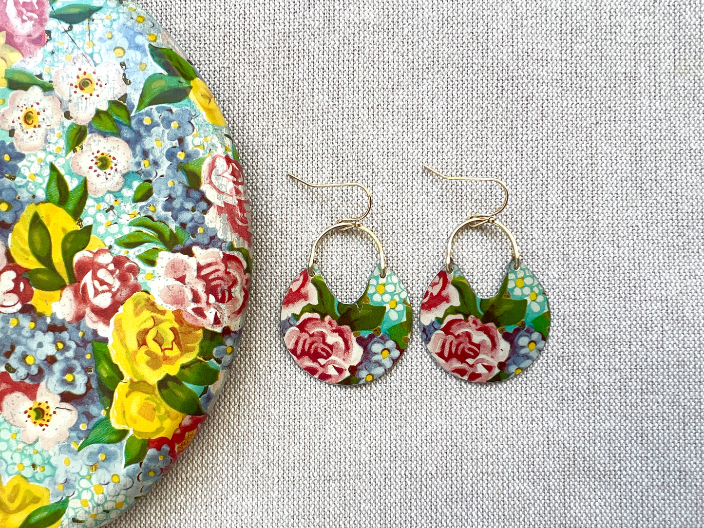 Cottage Garden Basket Earrings