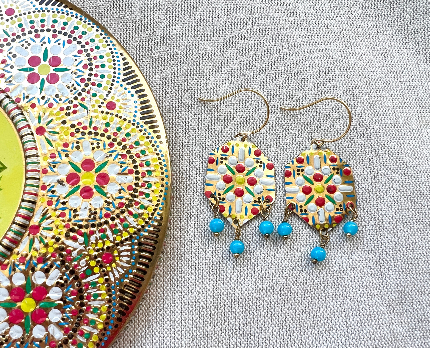 Fiesta Collection Hexagon Dangle Earrings