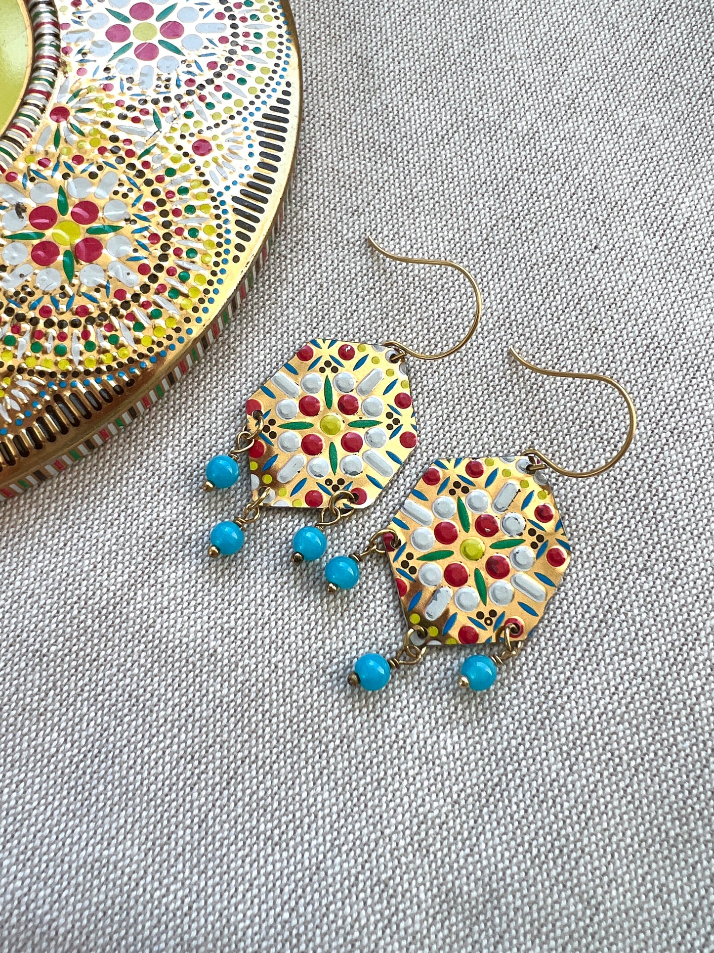 Fiesta Collection Hexagon Dangle Earrings