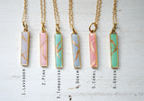 Kintsugi Inspired Pendants - Kintsugi Bar Necklace - Colorized Clay