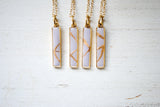 Kintsugi Inspired Pendants - Kintsugi Bar Necklace - Colorized Clay