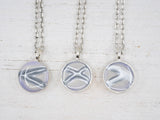 Kintsugi Inspired Pendants - Encouragement Gift - Round, Purple, Silver, Kintsugi Jewelry, Kintsugi Necklace, Domestic Violence Survivor